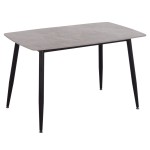 ΤΡΑΠΕΖΙ RAVEN HM9854.13 ΚΕΡΑΜΙΚΟ TOP ΓΚΡΙ ΜΑΡΜΑΡΟ-ΜΑΥΡΟ ΜΕΤΑΛΛΟ 120x70x73Υεκ.