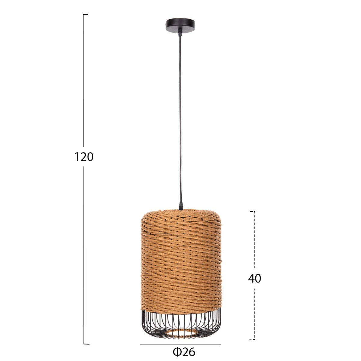 ΦΩΤΙΣΤΙΚΟ ΟΡΟΦΗΣ ΚΡΕΜΑΣΤΟ HM4340 PAPER ROPE ΜΠΕΖ-ΜΑΥΡΟ ΜΕΤΑΛΛΟ-Φ26x40-120Υεκ. ΦΩΤΙΣΤΙΚΟ ΟΡΟΦΗΣ ΚΡΕΜΑΣΤΟ HM4340 PAPER ROPE ΜΠΕΖ-ΜΑΥΡΟ ΜΕΤΑΛΛΟ-Φ26x40-120Υεκ.