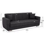 ΚΑΝΑΠΕΣ ΚΡΕΒΑΤΙ POLYA ΤΡΙΘΕΣΙΟΣ HM3240.03 ΓΚΡΙ 215x85x76Υ εκ. ΚΑΝΑΠΕΣ ΚΡΕΒΑΤΙ POLYA ΤΡΙΘΕΣΙΟΣ HM3240.03 ΓΚΡΙ 215x85x76Υ εκ.