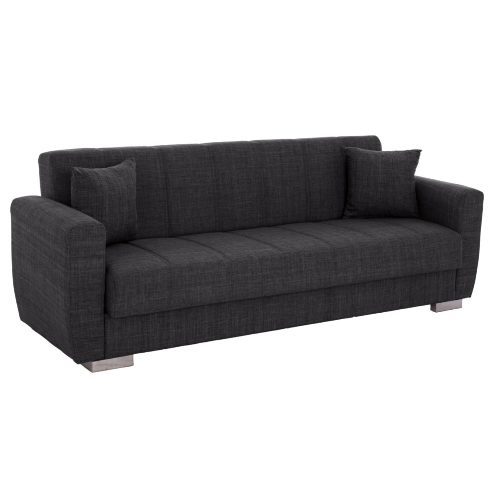 ΚΑΝΑΠΕΣ ΚΡΕΒΑΤΙ POLYA ΤΡΙΘΕΣΙΟΣ HM3240.03 ΓΚΡΙ 215x85x76Υ εκ.