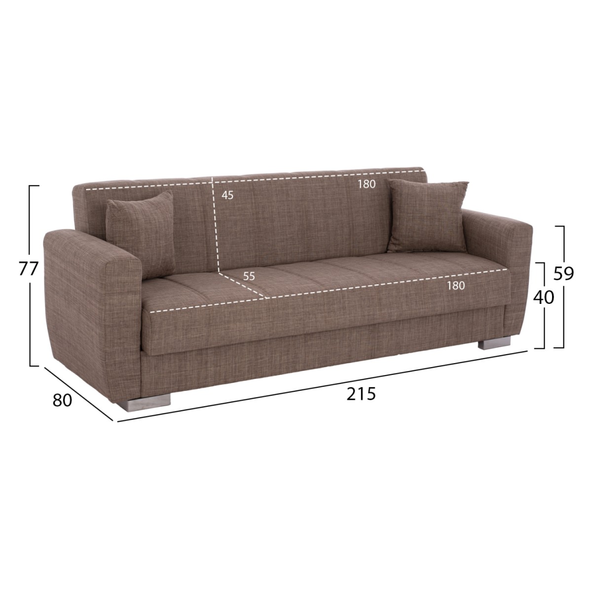 ΚΑΝΑΠΕΣ ΚΡΕΒΑΤΙ POLYA ΤΡΙΘΕΣΙΟΣ ΚΑΦΕ HM3240.02 215x80x77 εκ. ΚΑΝΑΠΕΣ ΚΡΕΒΑΤΙ POLYA ΤΡΙΘΕΣΙΟΣ ΚΑΦΕ HM3240.02 215x80x77 εκ.