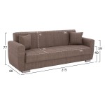 ΚΑΝΑΠΕΣ ΚΡΕΒΑΤΙ POLYA ΤΡΙΘΕΣΙΟΣ ΚΑΦΕ HM3240.02 215x80x77 εκ. ΚΑΝΑΠΕΣ ΚΡΕΒΑΤΙ POLYA ΤΡΙΘΕΣΙΟΣ ΚΑΦΕ HM3240.02 215x80x77 εκ.