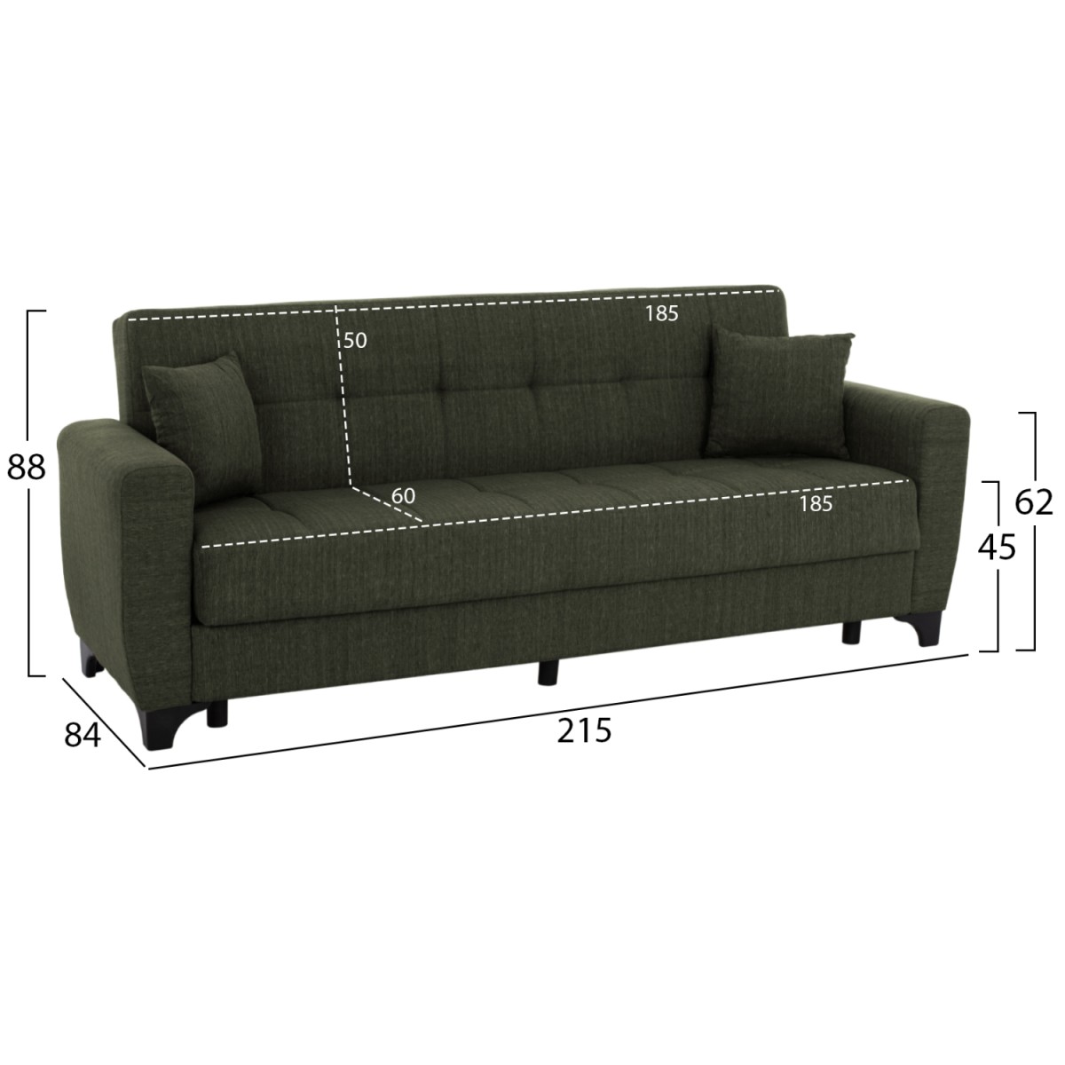 ΚΑΝΑΠΕΣ ΚΡΕΒΑΤΙ HEMA TΡΙΘΕΣΙΟΣ ΨΗΛΗ ΠΛΑΤΗ DARK OLIVE HM3242.05 215x84x88Υεκ. ΚΑΝΑΠΕΣ ΚΡΕΒΑΤΙ HEMA TΡΙΘΕΣΙΟΣ ΨΗΛΗ ΠΛΑΤΗ DARK OLIVE HM3242.05 215x84x88Υεκ.