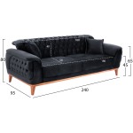 ΚΑΝΑΠΕΣ ΚΡΕΒΑΤΙ BENNINGTON ΤΡΙΘΕΣΙΟΣ ΜΑΥΡΟΣ HM3249.01 240x95x80 εκ. ΚΑΝΑΠΕΣ ΚΡΕΒΑΤΙ BENNINGTON ΤΡΙΘΕΣΙΟΣ ΜΑΥΡΟΣ HM3249.01 240x95x80 εκ.