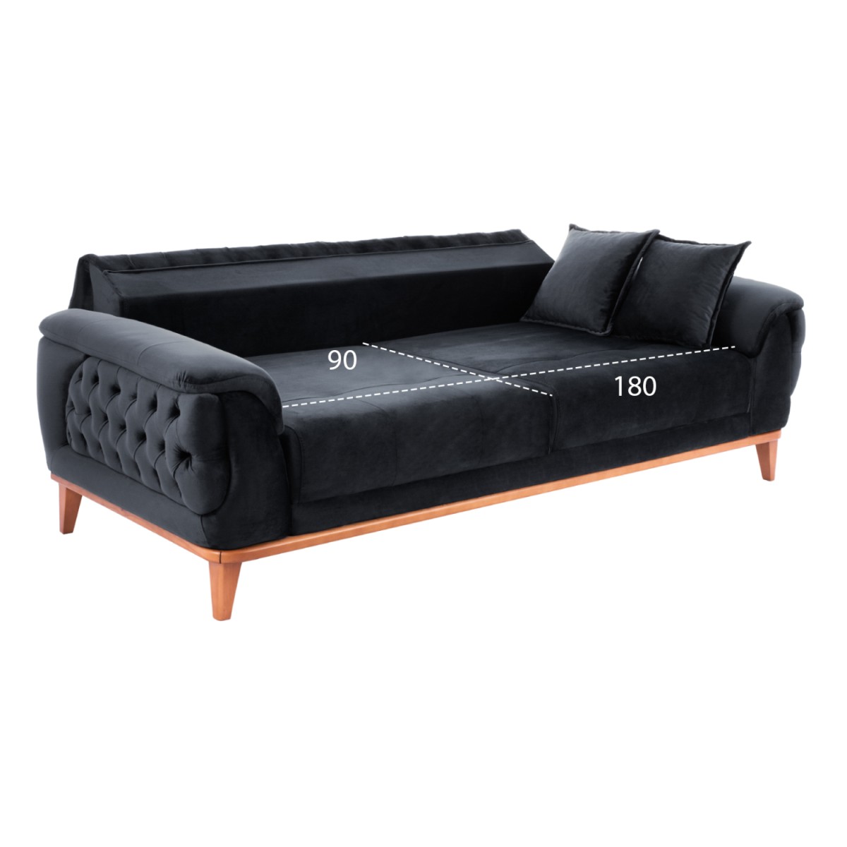 ΚΑΝΑΠΕΣ ΚΡΕΒΑΤΙ BENNINGTON ΤΡΙΘΕΣΙΟΣ ΜΑΥΡΟΣ HM3249.01 240x95x80 εκ. ΚΑΝΑΠΕΣ ΚΡΕΒΑΤΙ BENNINGTON ΤΡΙΘΕΣΙΟΣ ΜΑΥΡΟΣ HM3249.01 240x95x80 εκ.