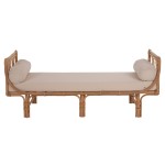 ΚΑΝΑΠΕΣ ΕΞΩΤΕΡΙΚΟΥ ΧΩΡΟΥ CHARMELLA HM9659 ΦΥΣΙΚΟ RATTAN-ΜΠΕΖ ΜΑΞΙΛΑΡΙΑ 187x69x76Yεκ.