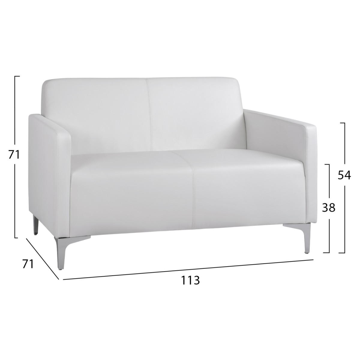 ΚΑΝΑΠΕΣ 2ΘΕΣΙΟΣ NELLIE HM3159.22 ΜΕ ΛΕΥΚΟ PU 113x71x71Υ εκ. ΚΑΝΑΠΕΣ 2ΘΕΣΙΟΣ NELLIE HM3159.22 ΜΕ ΛΕΥΚΟ PU 113x71x71Υ εκ.