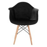 ΠΟΛΥΘΡΟΝΑ MIRTO HM8720.04 ΜΕ ΞΥΛΙΝΑ ΠΟΔΙΑ & ΒΕΛΟΥΔΟ ΜΑΥΡΟ 62x62x80Υ εκ.