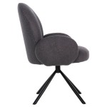 ΠΟΛΥΘΡΟΝΑ ΠΕΡΙΣΤΡΕΦ. WINON HM9778.01 ΓΚΡΙ TEDDY ΥΦΑΣΜΑ-ΜΑΥΡΟ ΜΕΤΑΛΛΟ 65x67x92Υ εκ.