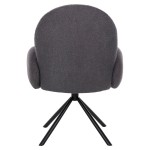 ΠΟΛΥΘΡΟΝΑ ΠΕΡΙΣΤΡΕΦ. WINON HM9778.01 ΓΚΡΙ TEDDY ΥΦΑΣΜΑ-ΜΑΥΡΟ ΜΕΤΑΛΛΟ 65x67x92Υ εκ.