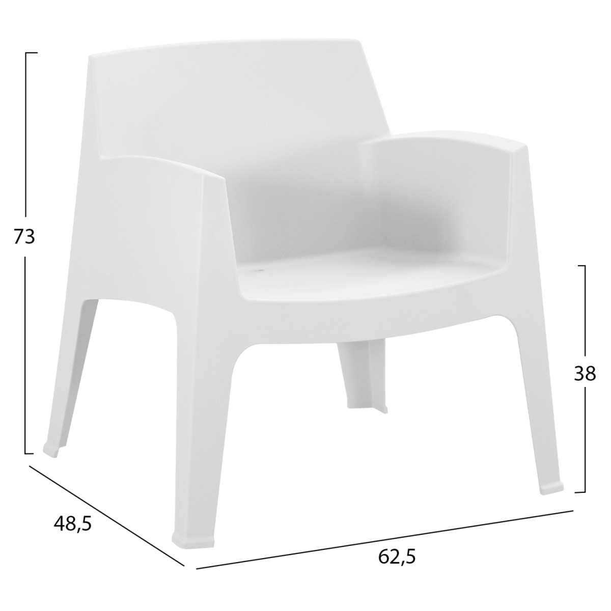 ΠΟΛΥΘΡΟΝΑ ΠΟΛΥΠΡΟΠΥΛΕΝΙΟΥ LOUNGE SLEEK HM6365.01 ΛΕΥΚΟ 62x68x73Υεκ.
