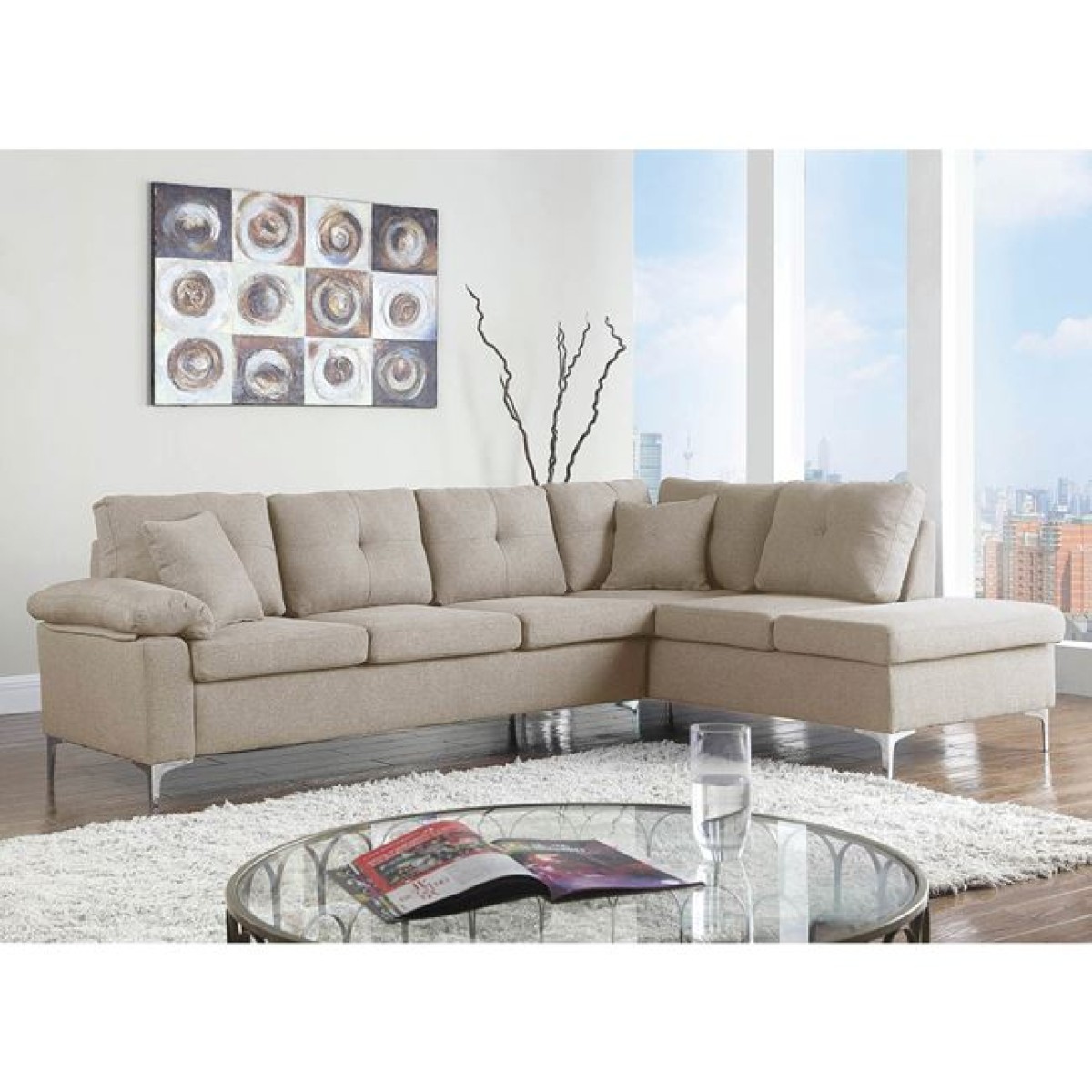 ΚΑΝΑΠΕΣ ΓΩΝΙΑ ΔΕΞΙΑ ZAILA HM3086R ΥΦΑΣΜΑ ΜΠΕΖ 282x197x90 εκ. ΚΑΝΑΠΕΣ ΓΩΝΙΑ ΔΕΞΙΑ ZAILA HM3086R ΥΦΑΣΜΑ ΜΠΕΖ 282x197x90 εκ.