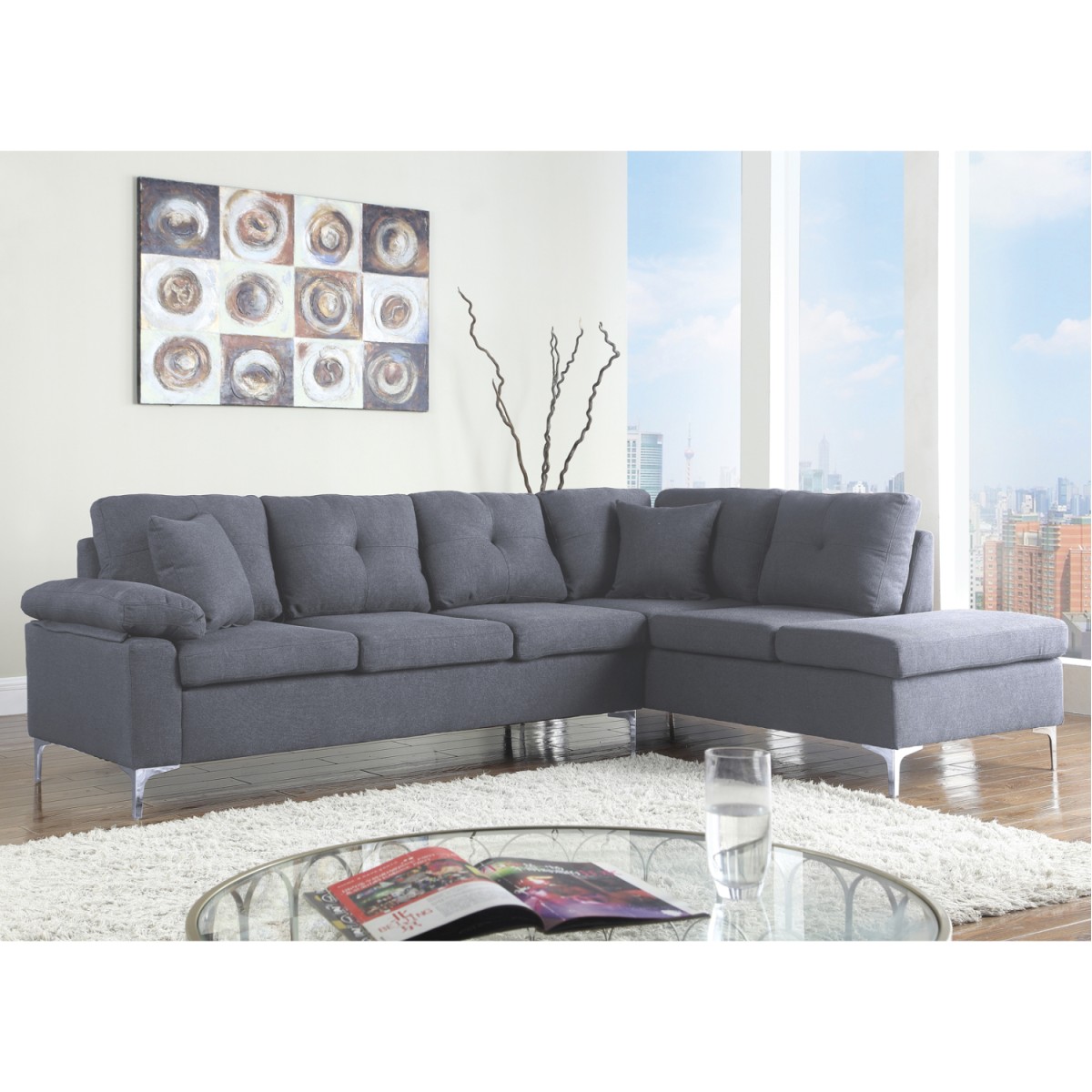 ΚΑΝΑΠΕΣ ΓΩΝΙΑ ΔΕΞΙΑ ZAILA HM3087R ΥΦΑΣΜΑ ΓΚΡΙ 282x197x90 εκ. ΚΑΝΑΠΕΣ ΓΩΝΙΑ ΔΕΞΙΑ ZAILA HM3087R ΥΦΑΣΜΑ ΓΚΡΙ 282x197x90 εκ.