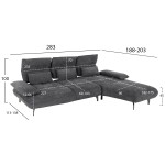 ΓΩΝΙΑΚΟΣ ΚΑΝΑΠΕΣ (ΔΕΞΙΑ) CONVERT HM3268.03R ΓΚΡΙ ΥΦΑΣΜΑ 283x188x100Υεκ. ΓΩΝΙΑΚΟΣ ΚΑΝΑΠΕΣ (ΔΕΞΙΑ) CONVERT HM3268.03R ΓΚΡΙ ΥΦΑΣΜΑ 283x188x100Υεκ.
