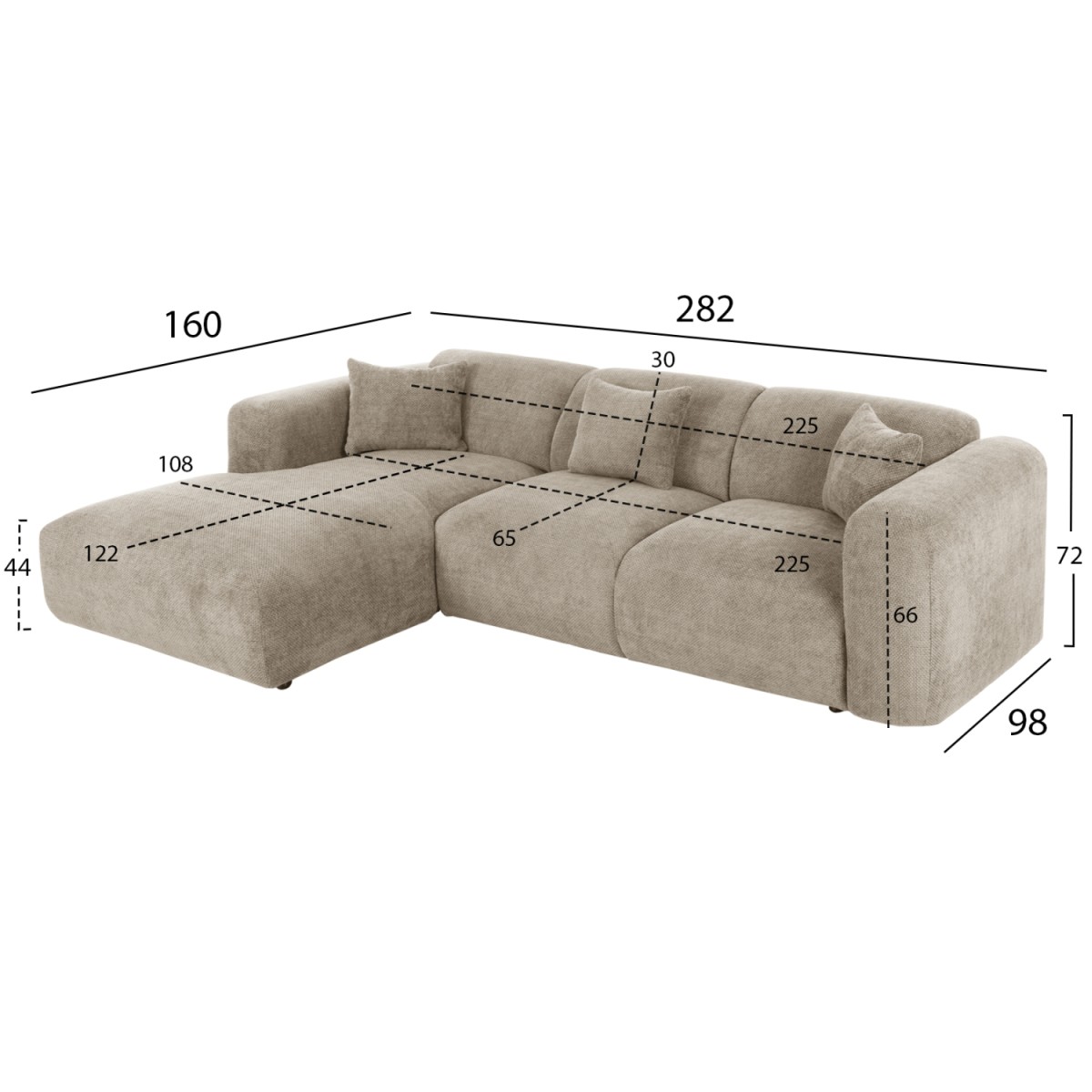 ΚΑΝΑΠΕΣ ΓΩΝΙΑ (ΑΡΙΣΤΕΡΗ) BRICKEN HM3275.01L ΜΠΕΖ ΥΦΑΣΜΑ 110-282x98-160x72Υεκ. ΚΑΝΑΠΕΣ ΓΩΝΙΑ (ΑΡΙΣΤΕΡΗ) BRICKEN HM3275.01L ΜΠΕΖ ΥΦΑΣΜΑ 110-282x98-160x72Υεκ.