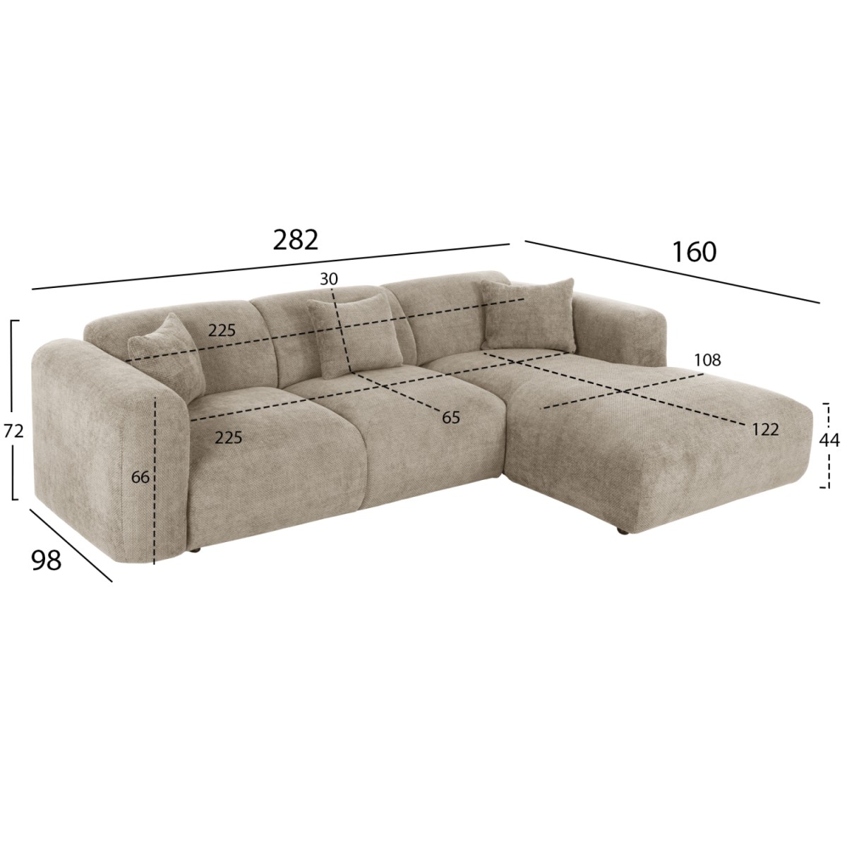 ΚΑΝΑΠΕΣ ΓΩΝΙΑ BRICKEN HM3275.01R ΜΠΕΖ ΥΦΑΣΜΑ 110-282x98-160x72Υεκ. ΚΑΝΑΠΕΣ ΓΩΝΙΑ BRICKEN HM3275.01R ΜΠΕΖ ΥΦΑΣΜΑ 110-282x98-160x72Υεκ.