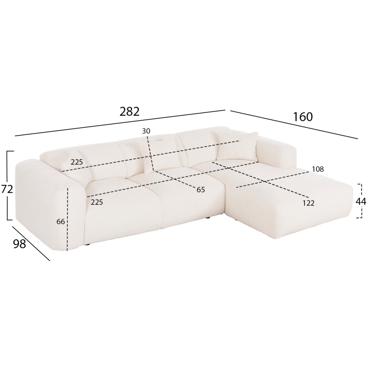ΚΑΝΑΠΕΣ ΓΩΝΙΑ BRICKEN HM3275.02R ΛΕΥΚΟ ΥΦΑΣΜΑ 110-282x98-160x72Υεκ. ΚΑΝΑΠΕΣ ΓΩΝΙΑ BRICKEN HM3275.02R ΛΕΥΚΟ ΥΦΑΣΜΑ 110-282x98-160x72Υεκ.