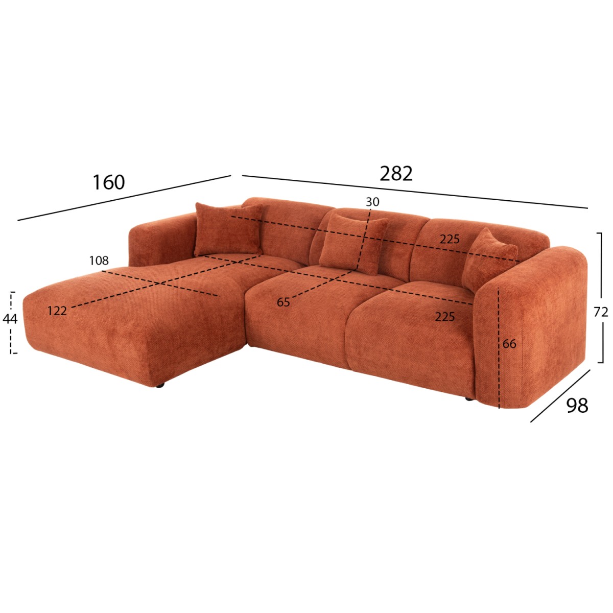 ΚΑΝΑΠΕΣ ΓΩΝΙΑ (ΑΡΙΣΤΕΡΗ) BRICKEN HM3275.03L ΚΕΡΑΜΙΔΙ ΥΦΑΣΜΑ 110-282x98-160x72Υεκ. ΚΑΝΑΠΕΣ ΓΩΝΙΑ (ΑΡΙΣΤΕΡΗ) BRICKEN HM3275.03L ΚΕΡΑΜΙΔΙ ΥΦΑΣΜΑ 110-282x98-160x72Υεκ.