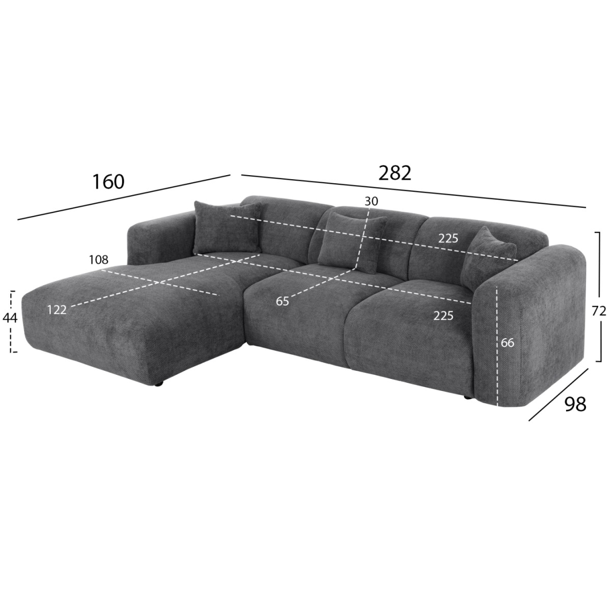 ΚΑΝΑΠΕΣ ΓΩΝΙΑ (ΑΡΙΣΤΕΡΗ) BRICKEN HM3275.04L ΑΝΘΡΑΚΙ ΥΦΑΣΜΑ 110-282x98-160x72Υεκ. ΚΑΝΑΠΕΣ ΓΩΝΙΑ (ΑΡΙΣΤΕΡΗ) BRICKEN HM3275.04L ΑΝΘΡΑΚΙ ΥΦΑΣΜΑ 110-282x98-160x72Υεκ.