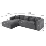 ΚΑΝΑΠΕΣ ΓΩΝΙΑ (ΑΡΙΣΤΕΡΗ) BRICKEN HM3275.04L ΑΝΘΡΑΚΙ ΥΦΑΣΜΑ 110-282x98-160x72Υεκ. ΚΑΝΑΠΕΣ ΓΩΝΙΑ (ΑΡΙΣΤΕΡΗ) BRICKEN HM3275.04L ΑΝΘΡΑΚΙ ΥΦΑΣΜΑ 110-282x98-160x72Υεκ.
