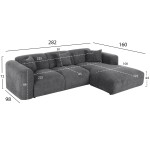 ΚΑΝΑΠΕΣ ΓΩΝΙΑ BRICKEN HM3275.04R ΑΝΘΡΑΚΙ ΥΦΑΣΜΑ 110-282x98-160x72Υεκ. ΚΑΝΑΠΕΣ ΓΩΝΙΑ BRICKEN HM3275.04R ΑΝΘΡΑΚΙ ΥΦΑΣΜΑ 110-282x98-160x72Υεκ.
