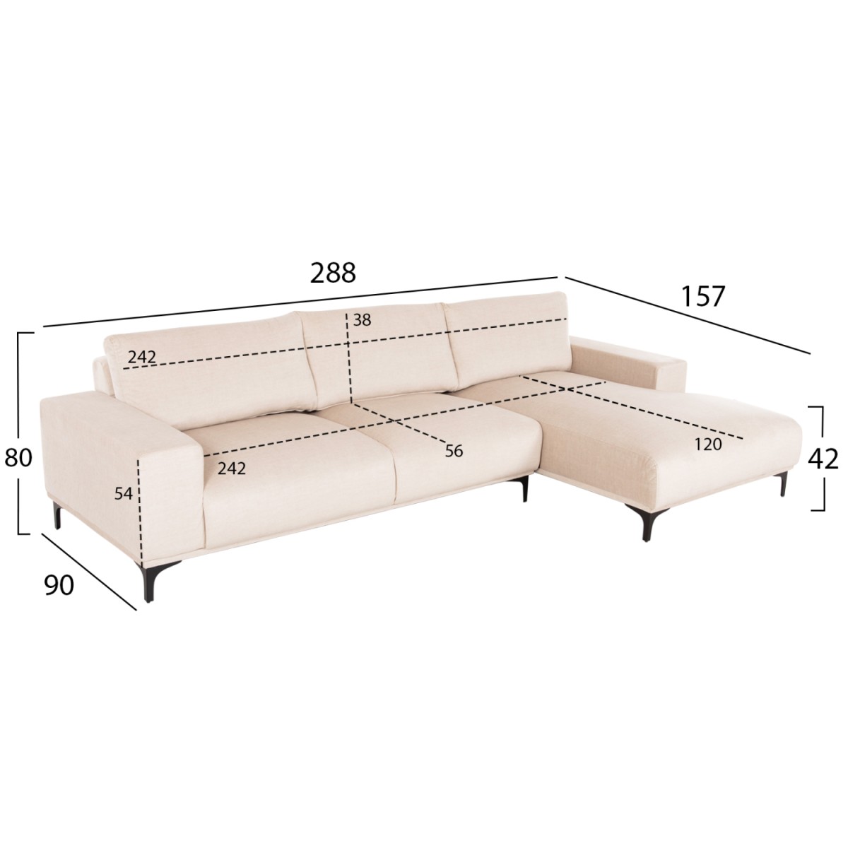 ΚΑΝΑΠΕΣ ΓΩΝΙΑ (ΔΕΞΙΑ) NOA HM3278.01R ΕΚΡΟΥ ΥΦΑΣΜΑ 288x90-157x67-80Υεκ. ΚΑΝΑΠΕΣ ΓΩΝΙΑ (ΔΕΞΙΑ) NOA HM3278.01R ΕΚΡΟΥ ΥΦΑΣΜΑ 288x90-157x67-80Υεκ.