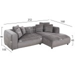 ΚΑΝΑΠΕΣ ΓΩΝΙΑ 3-ΘΕΣΙΟΣ GRACE HM3280.03R ΓΚΡΙ ΥΦΑΣΜΑ 252x105-160x70-90Υεκ. ΚΑΝΑΠΕΣ ΓΩΝΙΑ 3-ΘΕΣΙΟΣ GRACE HM3280.03R ΓΚΡΙ ΥΦΑΣΜΑ 252x105-160x70-90Υεκ.