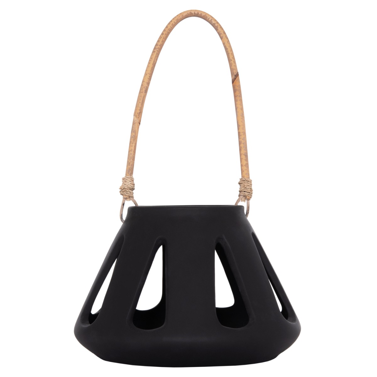 ΕΠΙΤΡΑΠΕΖΙΟ ΦΑΝΑΡΙ ERANTYL HM4696.01S ΜΑΥΡΟ FIBER CEMENT & ΧΕΡΟΥΛΙ RATTAN Φ25x17Yεκ.