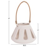 ΕΠΙΤΡΑΠΕΖΙΟ ΦΑΝΑΡΙ ERANTYL HM4696.02S ΛΕΥΚΟ FIBER CEMENT & ΧΕΡΟΥΛΙ RATTAN Φ25x17Yεκ.