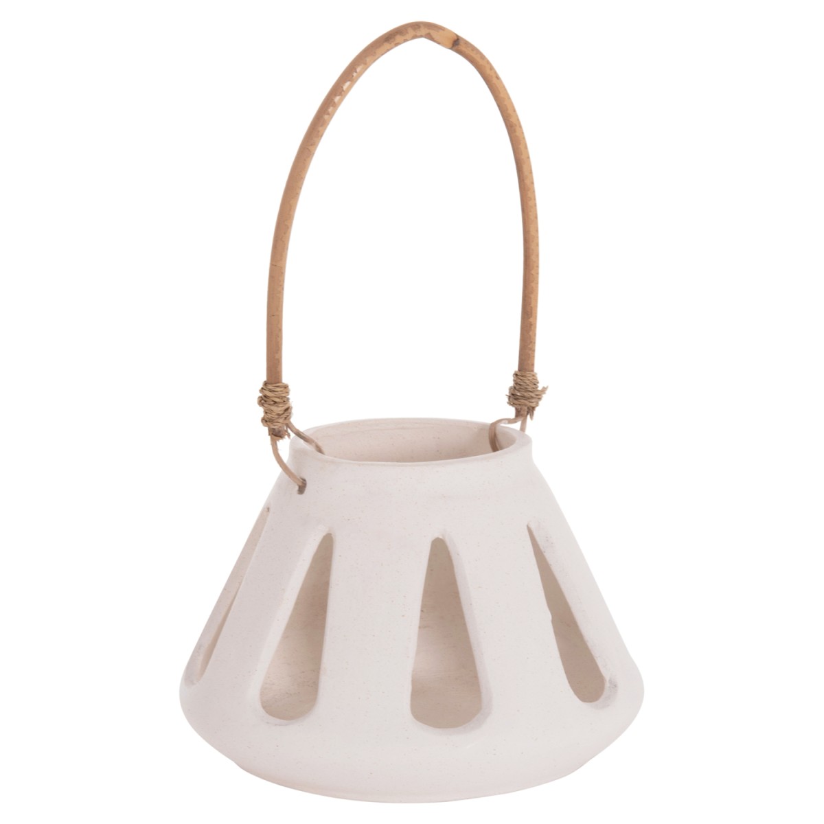 ΕΠΙΤΡΑΠΕΖΙΟ ΦΑΝΑΡΙ ERANTYL HM4696.02S ΛΕΥΚΟ FIBER CEMENT & ΧΕΡΟΥΛΙ RATTAN Φ25x17Yεκ.