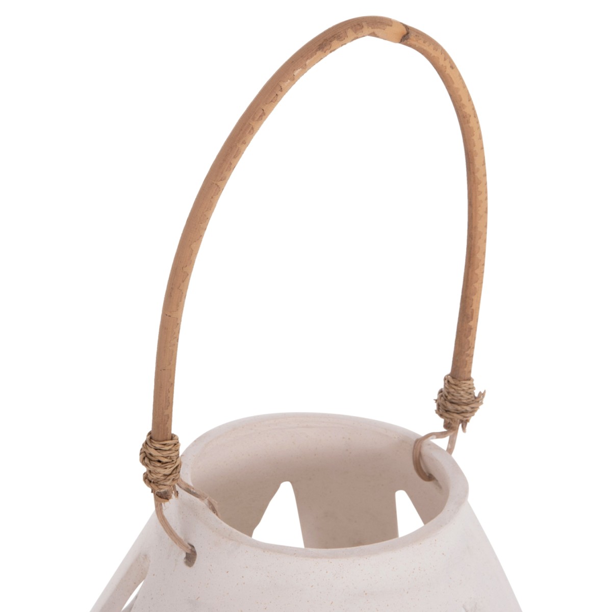 ΕΠΙΤΡΑΠΕΖΙΟ ΦΑΝΑΡΙ ERANTYL HM4696.02S ΛΕΥΚΟ FIBER CEMENT & ΧΕΡΟΥΛΙ RATTAN Φ25x17Yεκ.