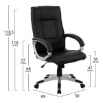 ΚΑΡΕΚΛΑ ΓΡΑΦΕΙΟΥ CHANDER ΔΙΕΥΘΥΝΤΙΚΗ HM1092.01 ΜΑΥΡΗ 50x69x118,5 cm ΚΑΡΕΚΛΑ ΓΡΑΦΕΙΟΥ CHANDER ΔΙΕΥΘΥΝΤΙΚΗ HM1092.01 ΜΑΥΡΗ 50x69x118,5 cm