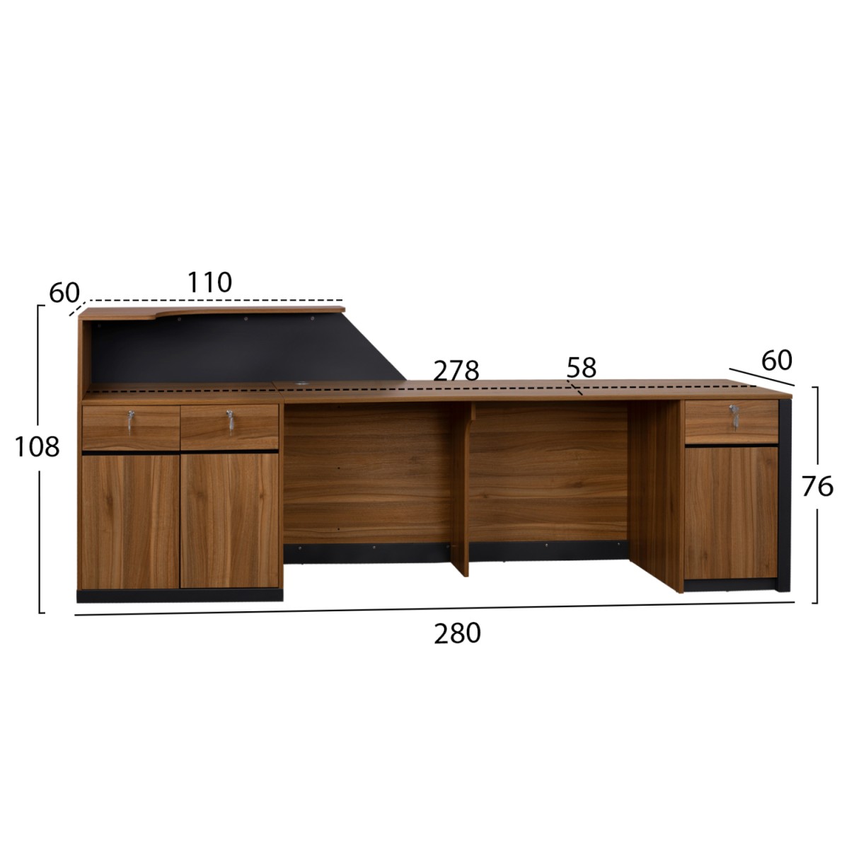 ΕΠΑΓΓΕΛΜΑΤΙΚΟ ΓΡΑΦΕΙΟ ΥΠΟΔΟΧΗΣ SUPREME HM2352 280x60x108Υ εκ. ΕΠΑΓΓΕΛΜΑΤΙΚΟ ΓΡΑΦΕΙΟ ΥΠΟΔΟΧΗΣ SUPREME HM2352 280x60x108Υ εκ.