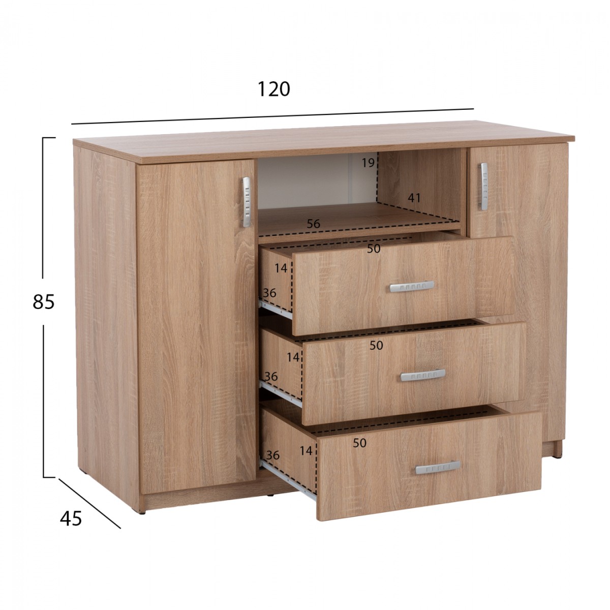 ΜΠΟΥΦΕΣ ΜΕ 2 ΝΤΟΥΛΑΠΙΑ Κ 3 ΣΥΡΤΑΡΙΑ ADLER SONAMA OAK HM2430 120X45X85Yεκ. ΜΠΟΥΦΕΣ ΜΕ 2 ΝΤΟΥΛΑΠΙΑ Κ 3 ΣΥΡΤΑΡΙΑ ADLER SONAMA OAK HM2430 120X45X85Yεκ.