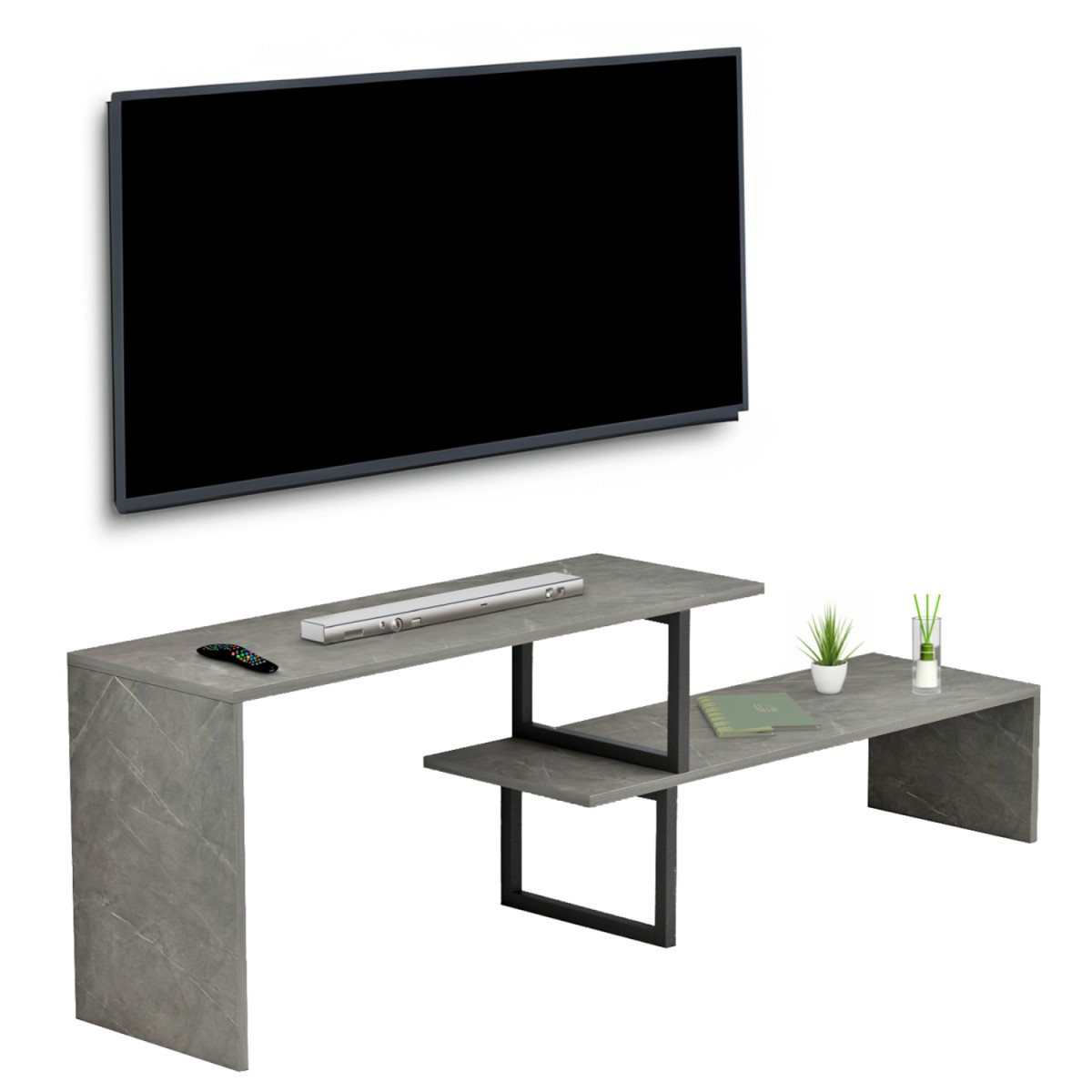 ΕΠΙΠΛΟ ΤΗΛΕΟΡΑΣΗΣ ΕΠΕΚΤ. BRIGGITE HM8892.11 ΜΕΛΑΜΙΝΗ GREY STONE TEXTURE 160x30x45Υεκ. ΕΠΙΠΛΟ ΤΗΛΕΟΡΑΣΗΣ ΕΠΕΚΤ. BRIGGITE HM8892.11 ΜΕΛΑΜΙΝΗ GREY STONE TEXTURE 160x30x45Υεκ.