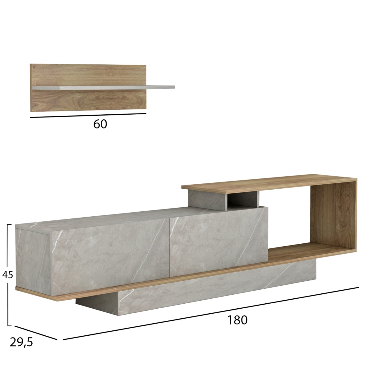 ΣΥΝΘΕΤΟ ΤΗΛΕΟΡΑΣΗΣ GARCELLE HM8904.14 ΜΕΛΑΜΙΝΗ ΦΥΣΙΚΟ-STONE TEXTURE 180x29,6x45Υεκ ΣΥΝΘΕΤΟ ΤΗΛΕΟΡΑΣΗΣ GARCELLE HM8904.14 ΜΕΛΑΜΙΝΗ ΦΥΣΙΚΟ-STONE TEXTURE 180x29,6x45Υεκ