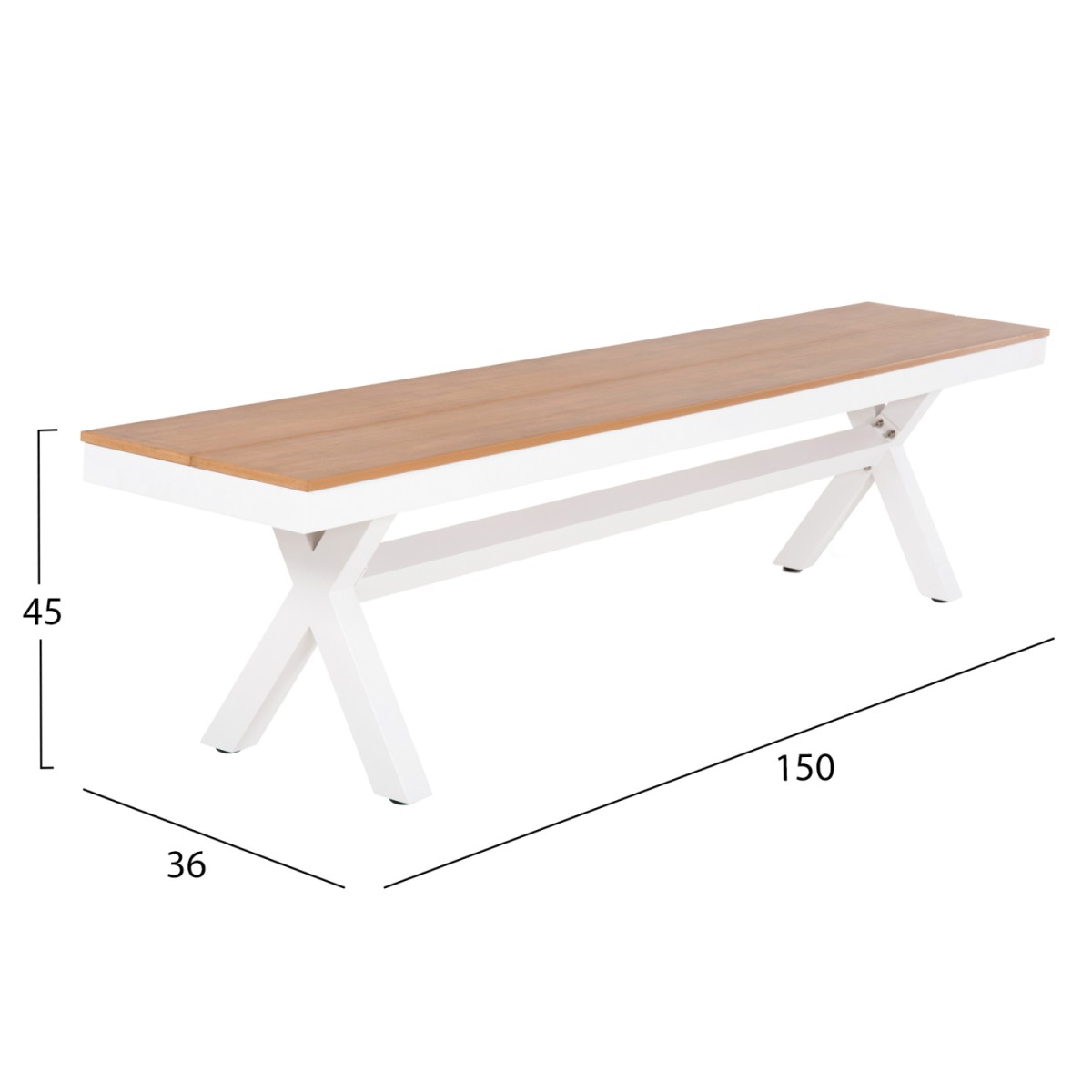 ΠΑΓΚΑΚΙ ΑΛΟΥΜΙΝΙΟΥ TAWNEE HM6038.02 ΛΕΥΚΟ-POLYWOOD ΚΑΘΙΣΜΑ ΦΥΣΙΚΟ 150x36x45Υεκ. ΠΑΓΚΑΚΙ ΑΛΟΥΜΙΝΙΟΥ TAWNEE HM6038.02 ΛΕΥΚΟ-POLYWOOD ΚΑΘΙΣΜΑ ΦΥΣΙΚΟ 150x36x45Υεκ.