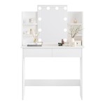 ΤΟΥΑΛΕΤΑ ΜΕ ΦΩΤΙΣΜΟ LED-ΡΑΦΙΑ-ΣΥΡΤΑΡΙΑ LAURYN HM2502.03 ΛΕΥΚΟ 108x40x140Υεκ