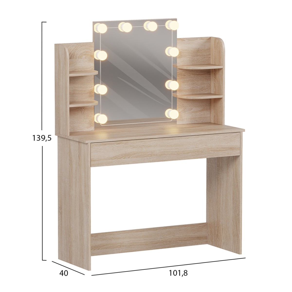 ΤΟΥΑΛΕΤΑ ΜΕ ΦΩΤΙΣΜΟ LED-ΡΑΦΙΑ-ΣΥΡΤΑΡΙΑ LAURYN HM2502.01 SONAMA 108x40x140Υεκ ΤΟΥΑΛΕΤΑ ΜΕ ΦΩΤΙΣΜΟ LED-ΡΑΦΙΑ-ΣΥΡΤΑΡΙΑ LAURYN HM2502.01 SONAMA 108x40x140Υεκ