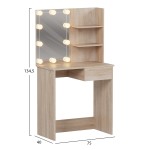 ΤΟΥΑΛΕΤΑ ΜΕ ΦΩΤΙΣΜΟ LED & ΡΑΦΙΑ LAURYN HM2501.01 ΜΕΛΑΜΙΝΗ ΣΕ SONAMA 75x40x134.5Υεκ