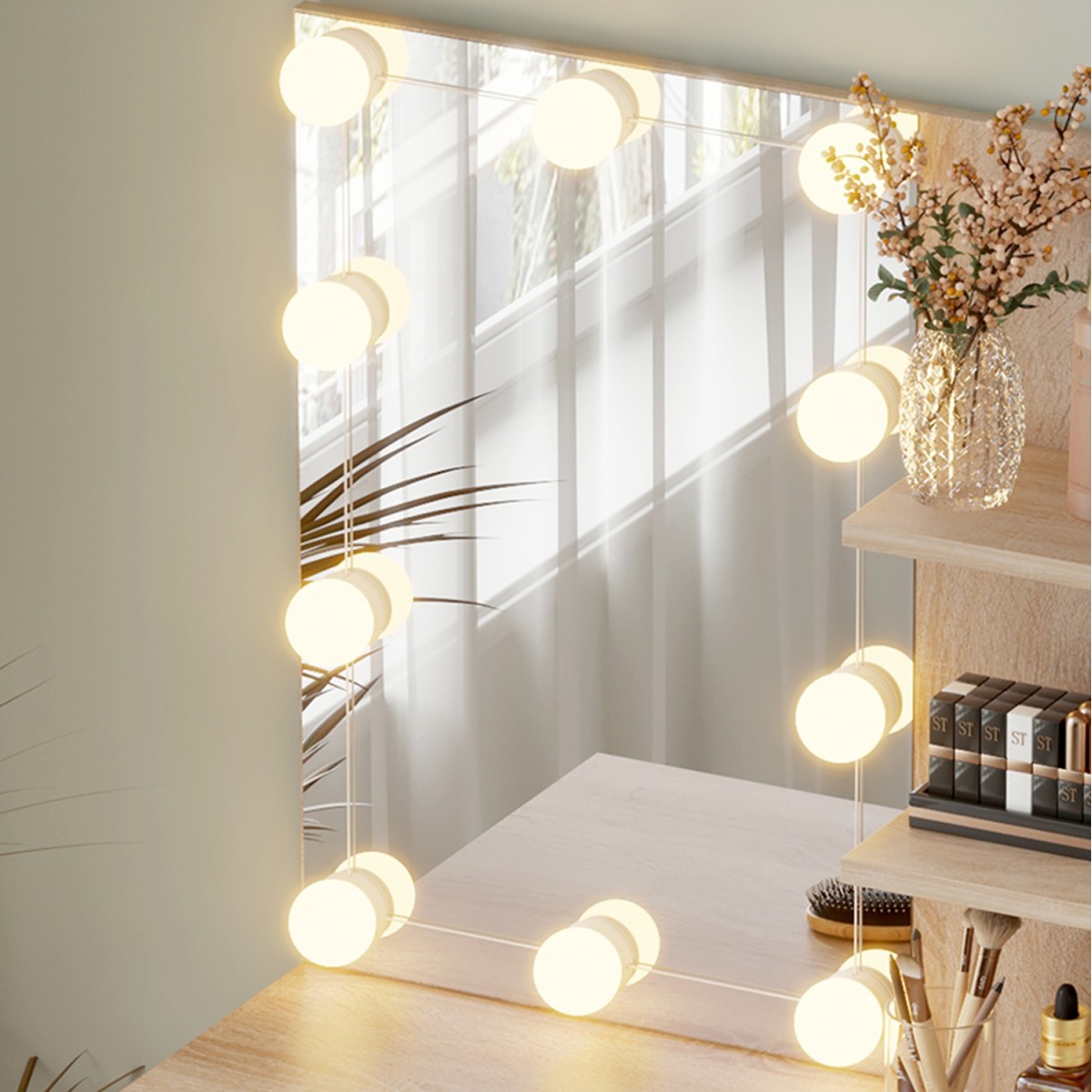 ΤΟΥΑΛΕΤΑ ΜΕ ΦΩΤΙΣΜΟ LED & ΡΑΦΙΑ LAURYN HM2501.01 ΜΕΛΑΜΙΝΗ ΣΕ SONAMA 75x40x134.5Υεκ