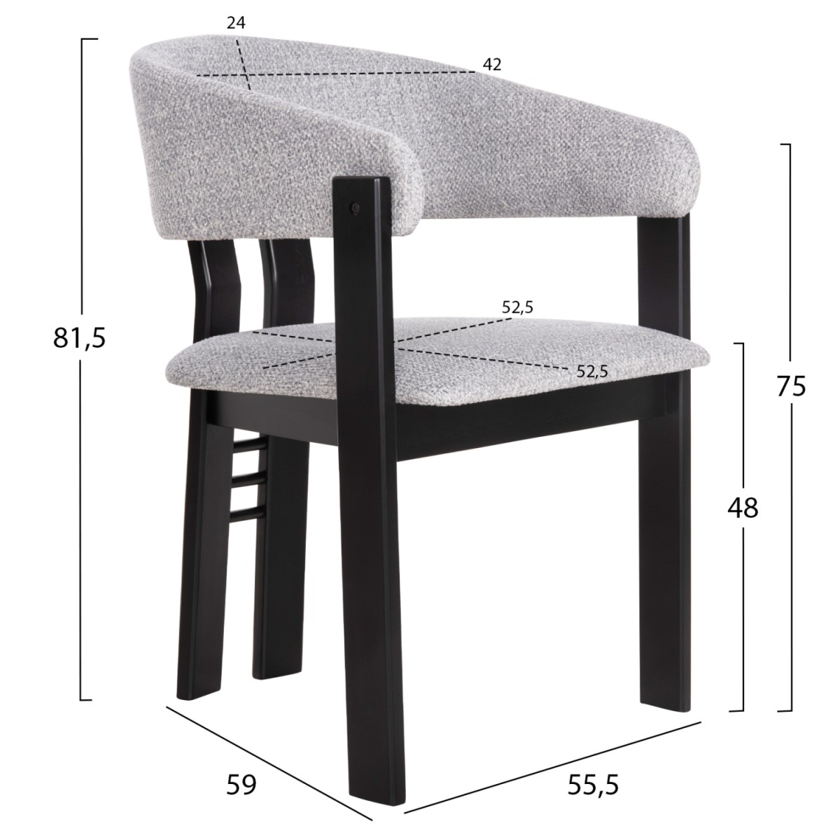 ΚΑΡΕΚΛΑ ZARRA HM9970.02 RUBBERWOOD ΣΕ ΜΑΥΡΟ-ΑΝΟΙΧΤΟ ΓΚΡΙ ΥΦΑΣΜΑ 55,5x59x81,5Υεκ ΚΑΡΕΚΛΑ ZARRA HM9970.02 RUBBERWOOD ΣΕ ΜΑΥΡΟ-ΑΝΟΙΧΤΟ ΓΚΡΙ ΥΦΑΣΜΑ 55,5x59x81,5Υεκ