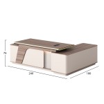 ΓΡΑΦΕΙΟ ΑΡΙΣΤΕΡΗ ΓΩΝΙΑ SUPERON HM2136L ΜΕΛΑΜΙΝΗ ΦΥΣΙΚΟ-ΜΠΕΖ--LED ΦΩΤΙΣΜΟΣ 240x180x76Υεκ