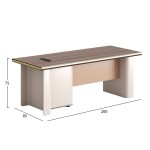 ΓΡΑΦΕΙΟ ΣΕΙΡΑ SUPERON HM2138 ΜΕΛΑΜΙΝΗ ΦΥΣΙΚΟ-ΜΠΕΖ 200x85x75Υεκ.