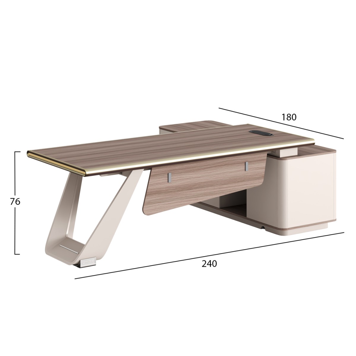 ΓΡΑΦΕΙΟ ΑΡΙΣΤΕΡΗ ΓΩΝΙΑ SUPERON HM2139L ΜΕΛΑΜΙΝΗ ΣΕ ΦΥΣΙΚΟ-ΜΠΕΖ--ΜΕΤΑΛ.ΠΟΔΙ 240x180x76Υεκ