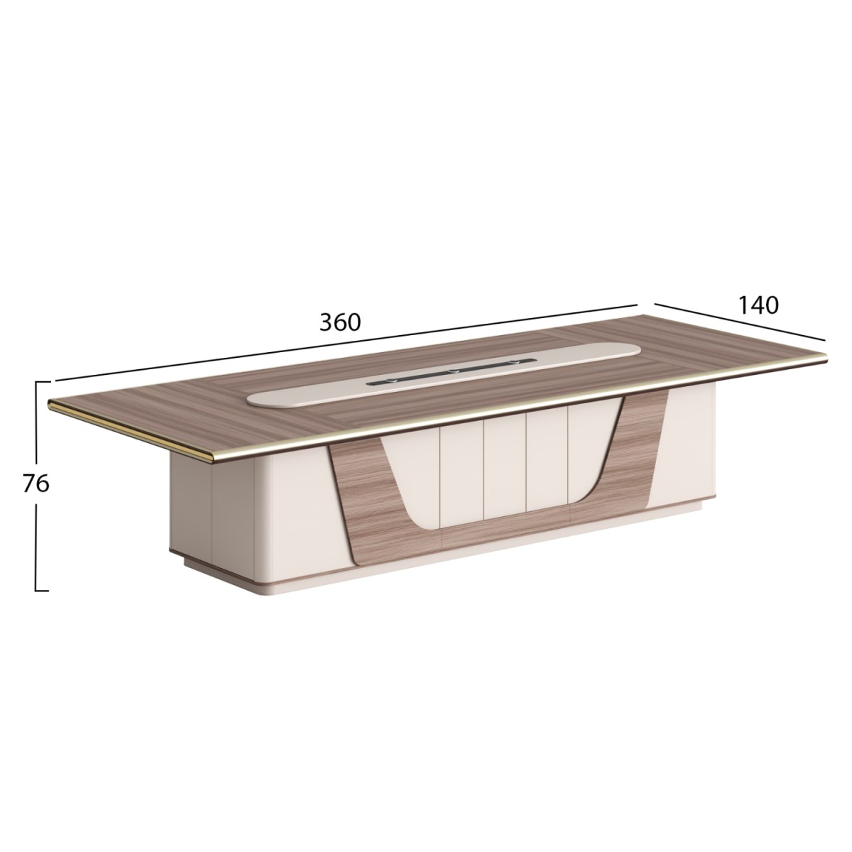 ΓΡΑΦΕΙΟ ΣΥΝΕΔΡΙΑΣΕΩΝ SUPERON HM2145 ΜΕΛΑΜΙΝΗ ΣΕ ΦΥΣΙΚΟ-ΜΠΕΖ 360x140x76Υεκ