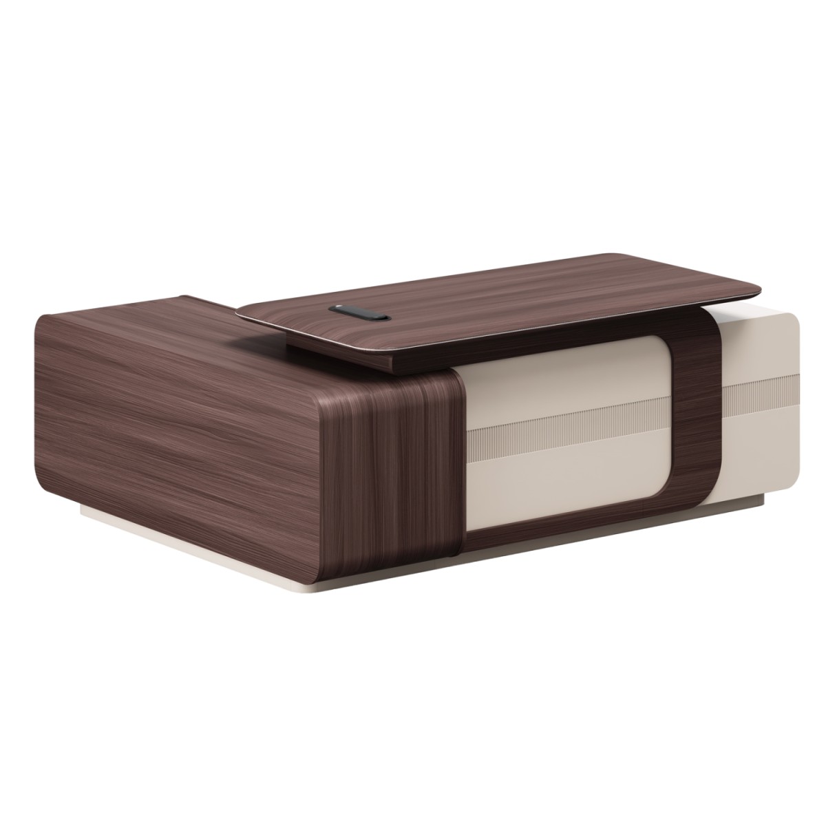 ΓΡΑΦΕΙΟ ΔΕΞΙΑ ΓΩΝΙΑ ΣΕΙΡΑ PRESIDENT HM2147R ΜΕΛΑΜΙΝΗ ΣΕ ΚΑΡΥΔΙ-ΜΠΕΖ 200x160x76Υεκ