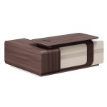 ΓΡΑΦΕΙΟ ΔΕΞΙΑ ΓΩΝΙΑ ΣΕΙΡΑ PRESIDENT HM2147R ΜΕΛΑΜΙΝΗ ΣΕ ΚΑΡΥΔΙ-ΜΠΕΖ 200x160x76Υεκ