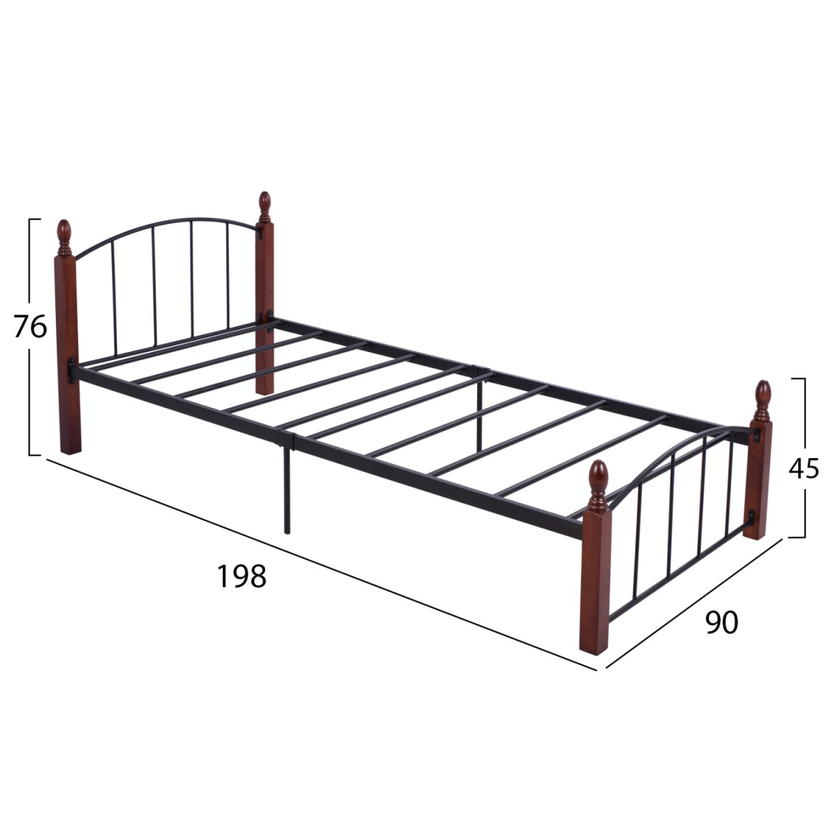 ΚΡΕΒΑΤΙ MAKAI ΜΕΤΑΛΛΟ ΞΥΛΟ ΚΑΡΥΔΙ ΣΤΡΩΜΑ 90X190 HM381 ΚΡΕΒΑΤΙ MAKAI ΜΕΤΑΛΛΟ ΞΥΛΟ ΚΑΡΥΔΙ ΣΤΡΩΜΑ 90X190 HM381