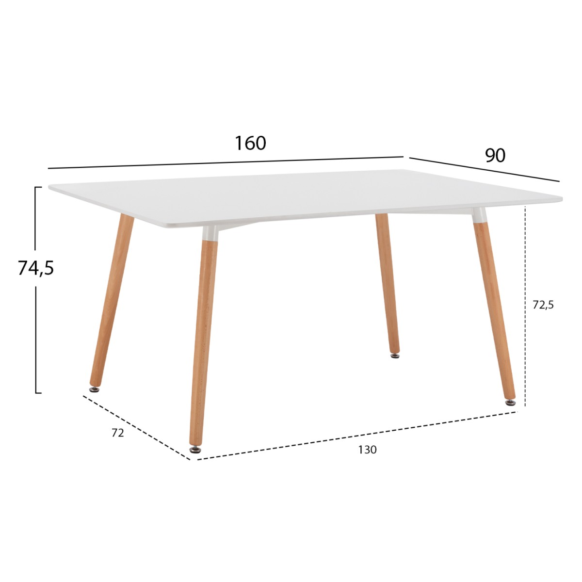 ΤΡΑΠΕΖΙ HM8697.01 MINIMAL, ΛΕΥΚΟ MDF, ΞΥΛΙΝΑ ΠΟΔΙΑ ΟΞΙΑ,160Χ90X74,5Υ εκ ΤΡΑΠΕΖΙ HM8697.01 MINIMAL, ΛΕΥΚΟ MDF, ΞΥΛΙΝΑ ΠΟΔΙΑ ΟΞΙΑ,160Χ90X74,5Υ εκ